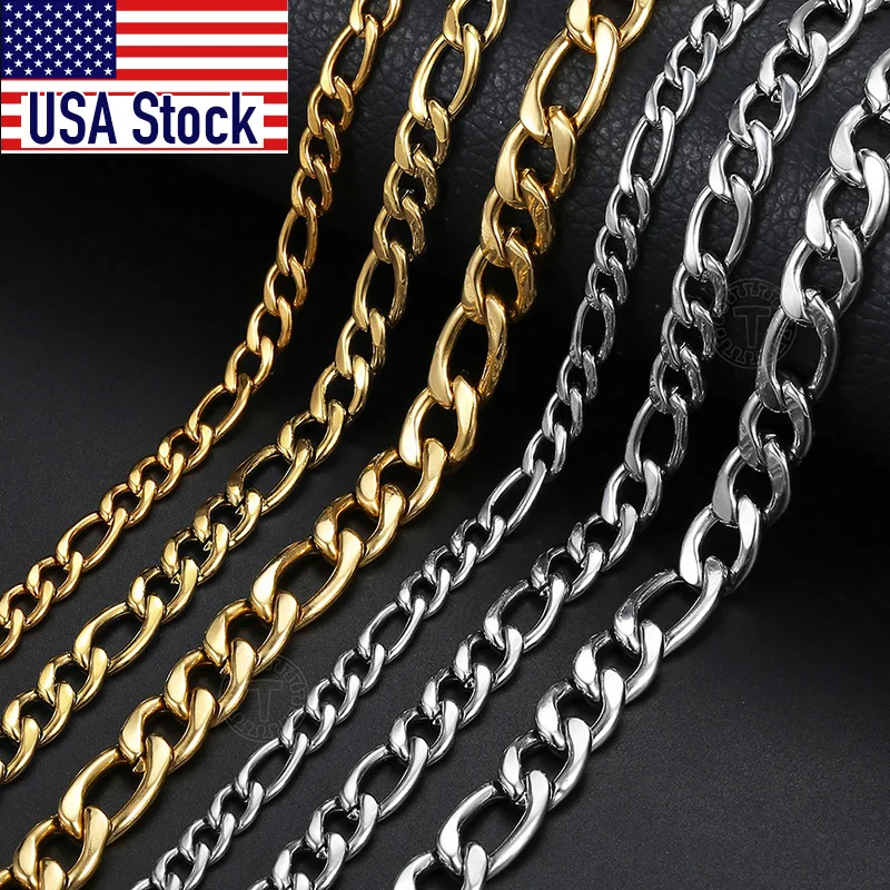 3/5/7/9mm męskie Choker łańcuszek ze naszyjnik ze stali nierdzewnej z linkami dla mężczyzn kobiet w kolorze złotym kolor srebrny solidne akcesoria KNM177