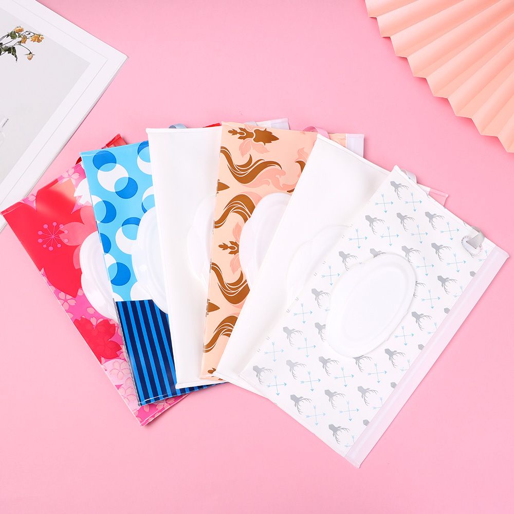Bolsa de cosméticos con tapa portátil, caja de pañuelos con correa a presión, bolsa de toallitas húmedas, estuche de transporte, accesorios para cochecito de bebé