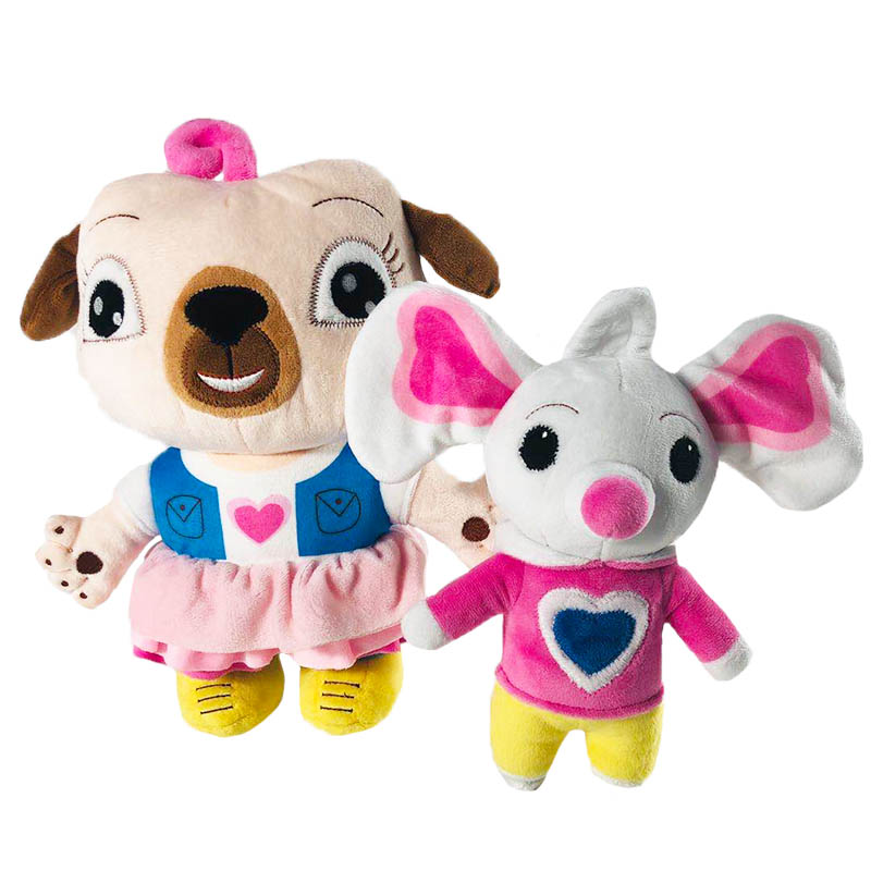 17/30Cm Chip dan Kentang Mainan Mewah Kartun Hewan Anjing Pug dan Tikus Plushie Boneka Lembut Boneka Peluche untuk Hadiah Ulang Tahun Anak-anak