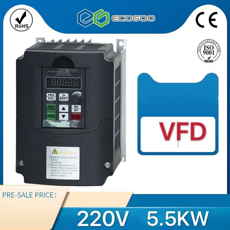 ตัวแปลง VFD VFD 1.5/2.2/4/5.5/7.5/11/15/18.5/22/30KW ตัวแปลงความถี่ 3P 220V จัดส่งฟรี