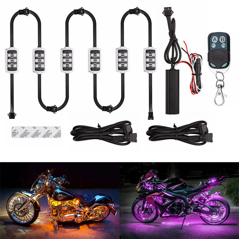 Niscarda auto motorfiets rgb led slimme remlichten sfeer licht met draadloze afstandsbediening moto decoratieve strip lamp kit