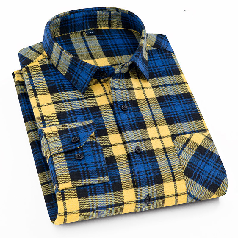Kariertes Hemd 2025, Neue Herbst Winter Flanell Rot Kariertes Hemd Männer Shirts Langarm Chemise Homme Baumwolle Männliche Check Shirts