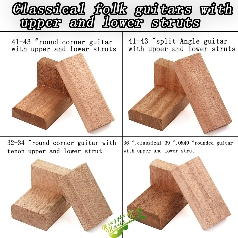 De bovenste en onderste palen van de klassieke folk-gitaar ondersteunen hout en de bovenste en onderste uiteinden van hout zijn van hout. Hulpstukken van houtmateriaal S.