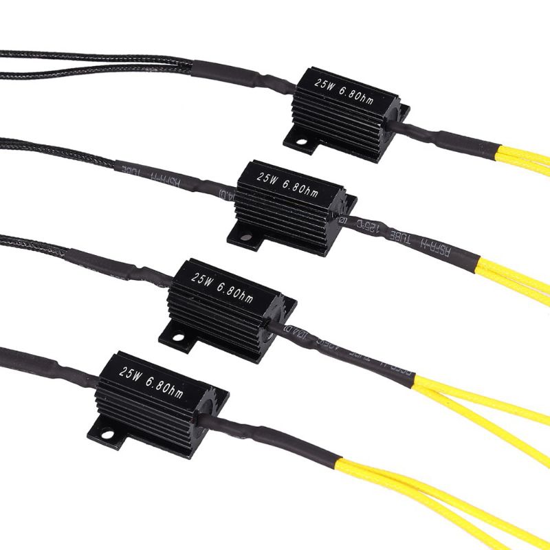 1 Pasang Moto Perlawanan Power Resistor Beban Decoding Resistor untuk Mini LED Sinyal Giliran Lampu Flash Memperbaiki Bagian 25W 6.8Ohm