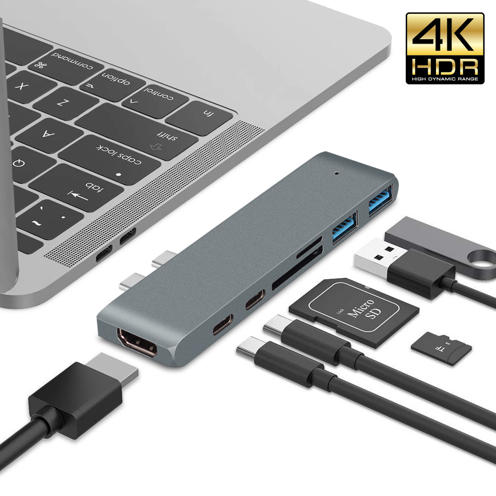 Koncentrator USB 3.1 Type-C do adaptera HDMI 4K Thunderbolt 3 USB C Hub TF SD Card Reader Slot PD dla MacBook Pro 16 14 Air 13 M1 Chip
