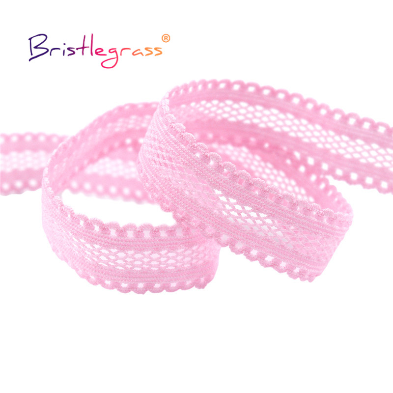 BRISTLEGRASS 2 5 10 Yard 5/8 "15mm Picot Schleife Mesh Dekorative Spitze Trim Elastische Spandex Band Band Haar krawatte Dessous Kleid Nähen