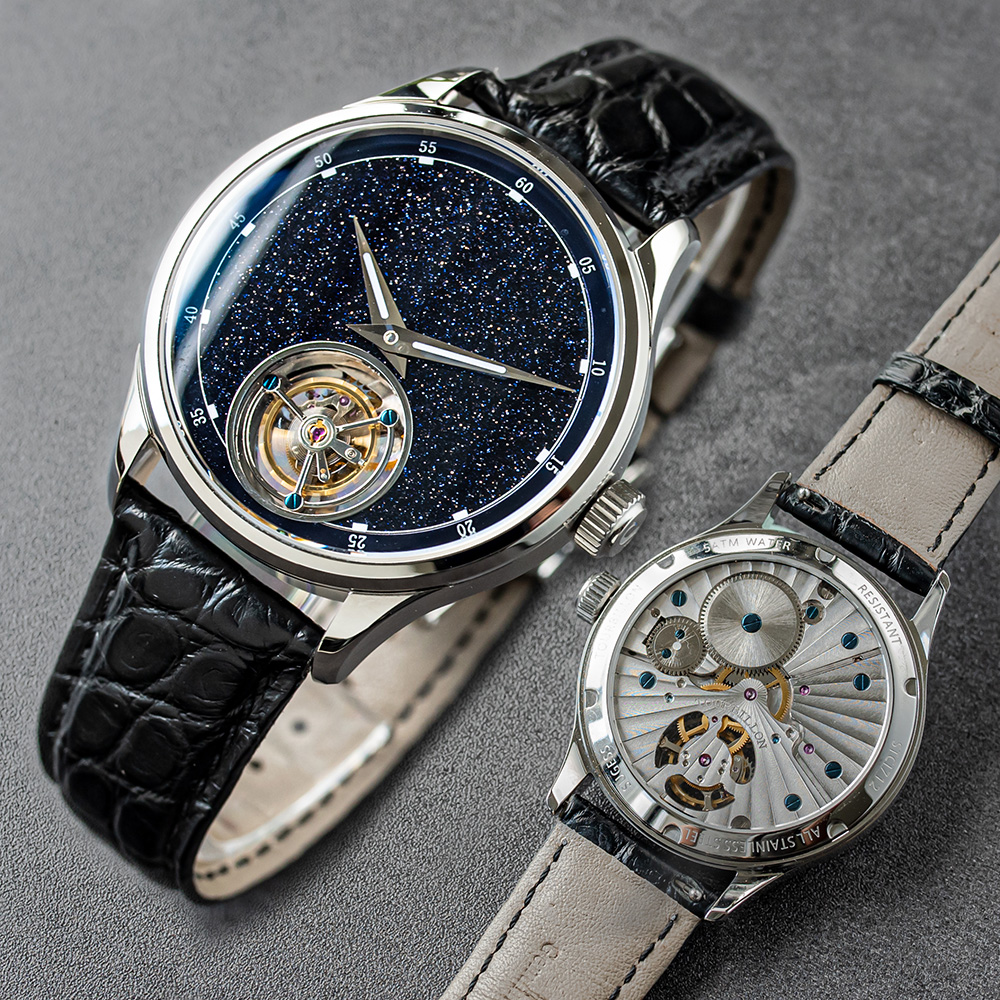 Sugess-Relógio Master Tourbillon Masculino, Blue GoldStone, Edição limitada, relógios de luxo, presente pai, movimento Tianjin, 2020