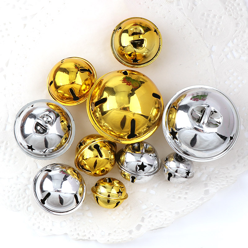 25/30/35/40/50mm Jingle Bell Gold/Silver Festive Party Decoration Bells Pendant Ornaments DIY Handmade Crafts Accessories