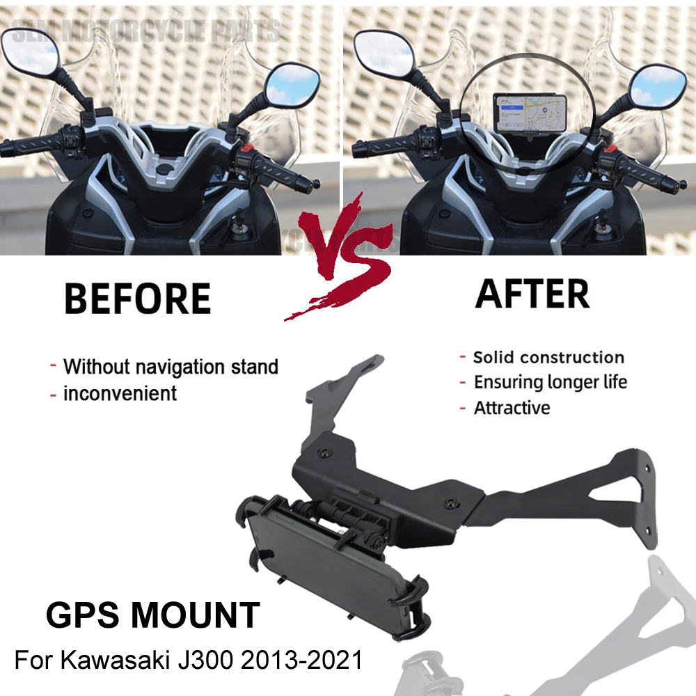Accessori moto PER Kawasaki J 300 2013-2021 J300 Smart Phone Navigazione GPS Piastra Staffa Adattare Kit di Supporto