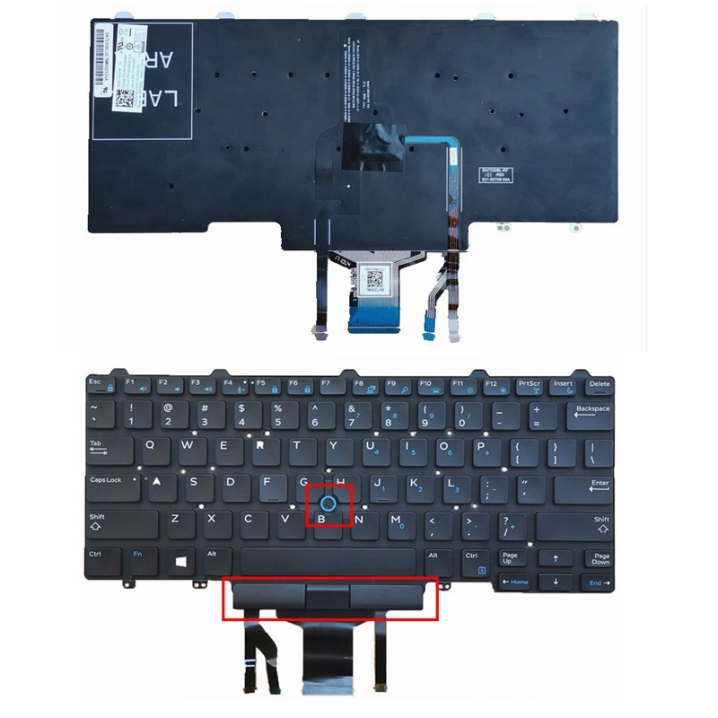 Teclado para ordenador portátil US/RU/AR para Dell Latitude 5480 E5450 E5470 E7450 E7470 0D19TR PK1313D4B05 PK1313D4B00 SN7230BL retroiluminado
