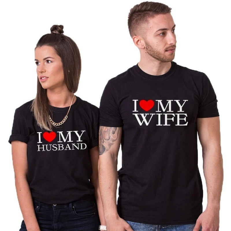 Camiseta con estampado de rey y reina para parejas, camisa con cuello redondo informal para mujer, ropa para amantes, moda de verano