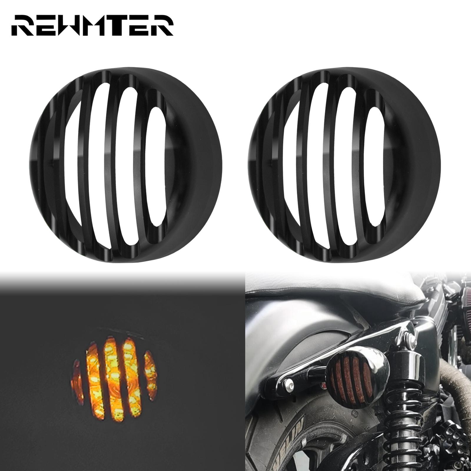 Protector de señal de giro trasero para motocicleta, cubierta de bisel de parrilla indicadora, color negro, para Harley Sportster 883 1200 XL Iron 2016-Up, 2 uds.