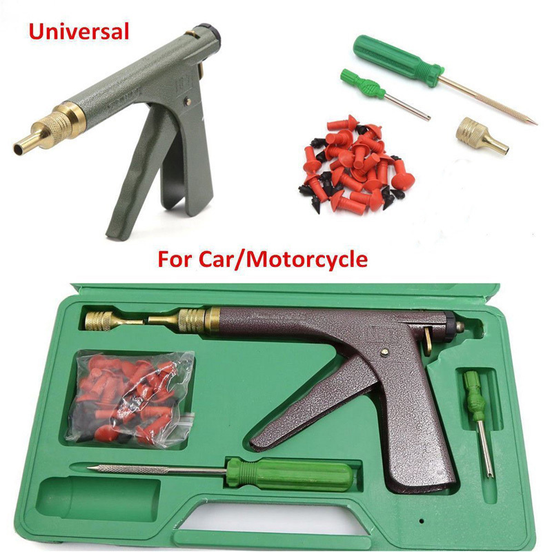 Auto Bike tubeless Tire Repair Puncture Plug Garage motorcycle Vacuum Tire Repair Gun Car Tire Block Air Leaking kit