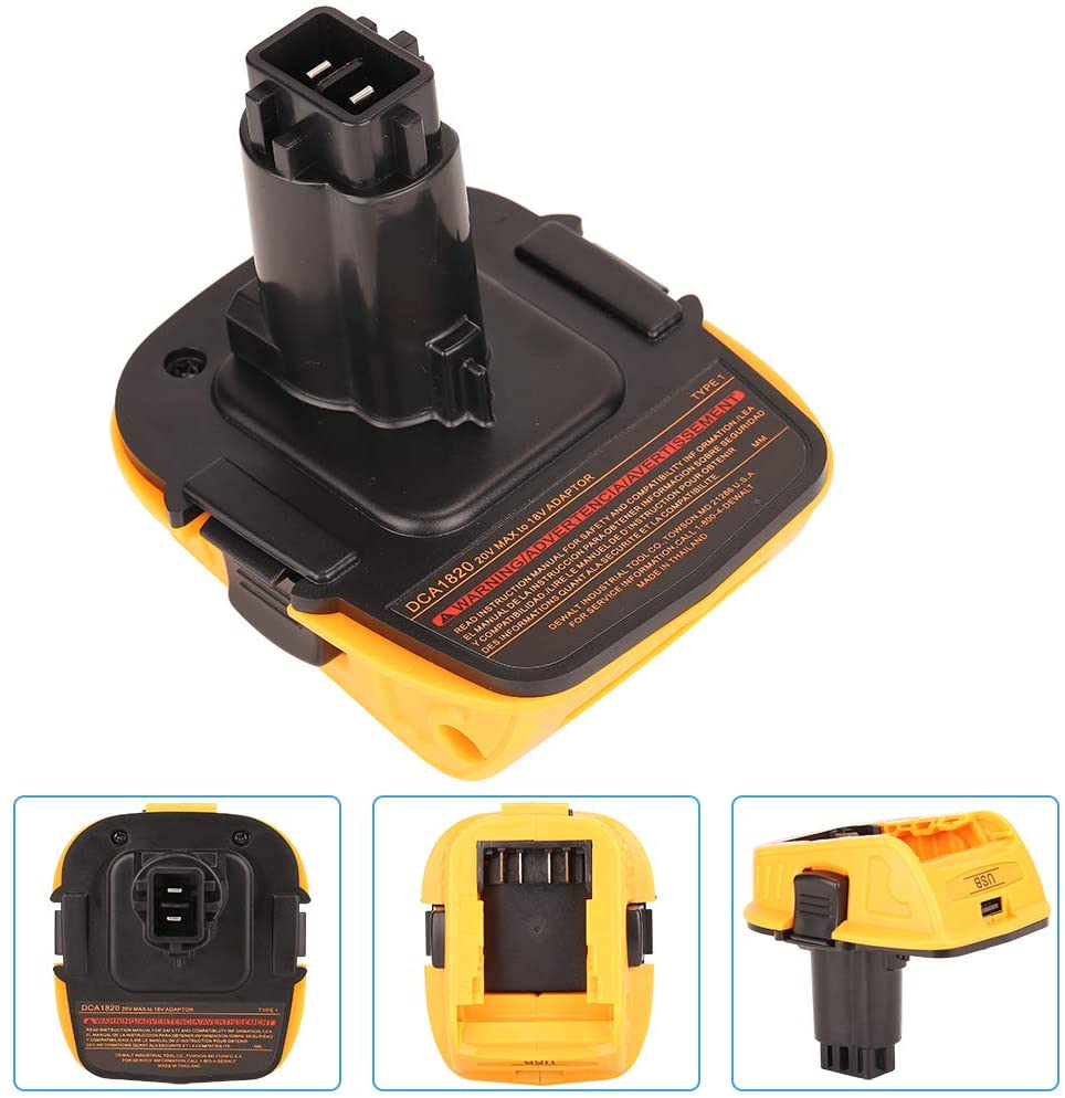 DCA1820 Konverter Adaptor untuk DEWALT 18V Alat 20V Max Baterai Lithium Ion Fungsi Bank Daya Kompatibel