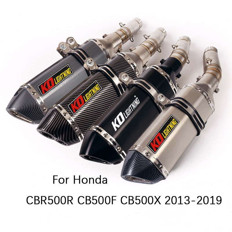 Dla Honda CBR500R CB500X CB500F 2013-2019 zestaw wydechowy motocykla Mid rura łącząca Slip On 51mm tłumiki wymienny DB zabójca ucieczka
