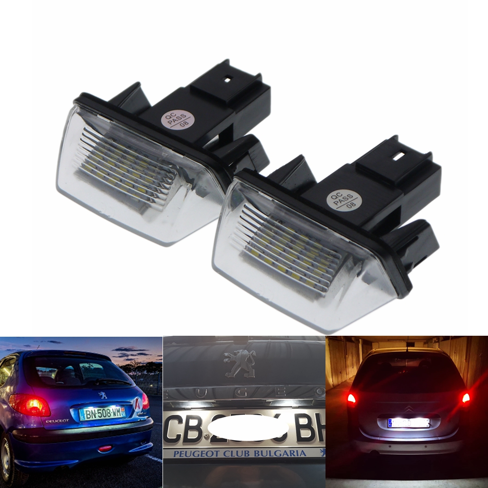 2x 18SMD LED numero targa lampadina per PEUGEOT 206 207 306 307 308 406 407 5008 Partner SAXO CITROEN C3 C4 C5 Canbus