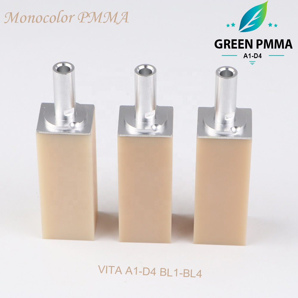 Green 4 buah Monocolor Dental Block PMMA bekerja dengan Mxcl dan Cerec untuk sistem Sirona CAD/CAM