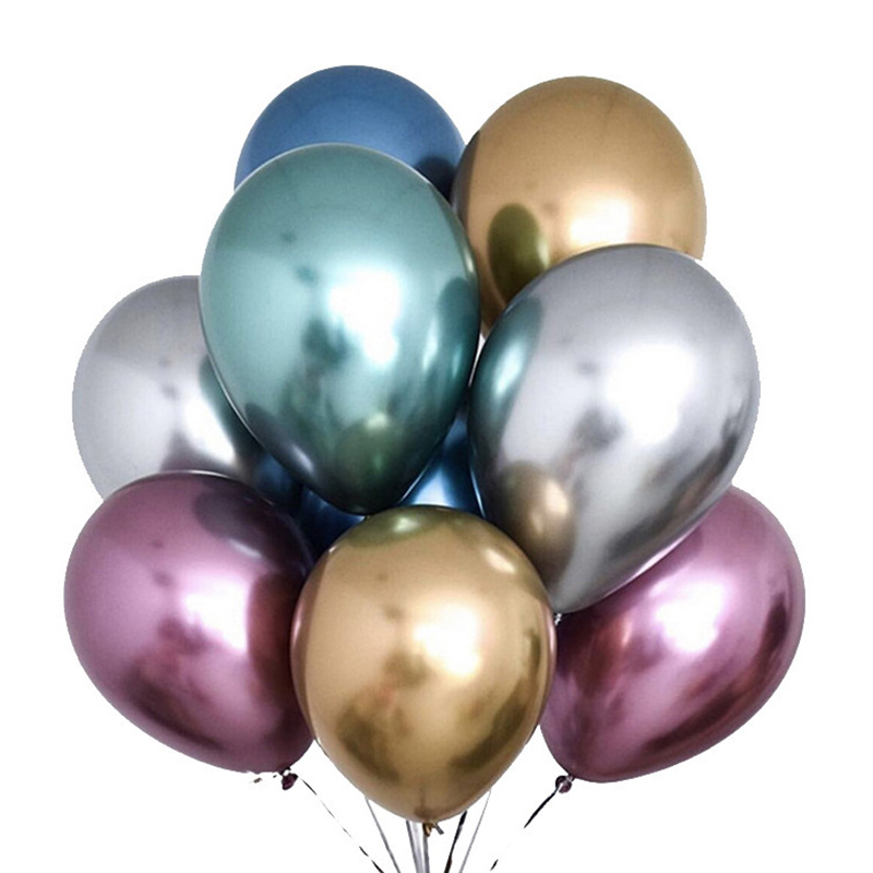 50/100 Piezas de Globos Metálicos de Látex de 12/10/5 Pulgadas, Globos Metálicos Gruesos para Decoración de Fiestas de Cumpleaños, Bodas, Baby Shower