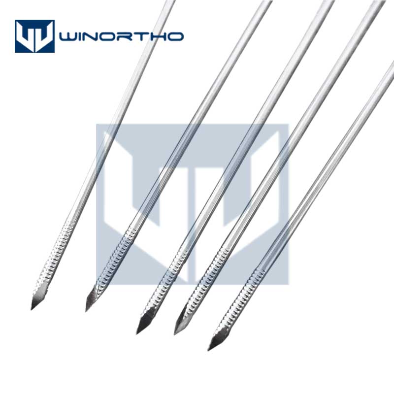 10 Buah 1.0Mm-3.0X150Mm Kabel Kirschner Berulir Parsial Baja Tahan Karat Bagus Panjang Instrumen Ortopedi Hewan