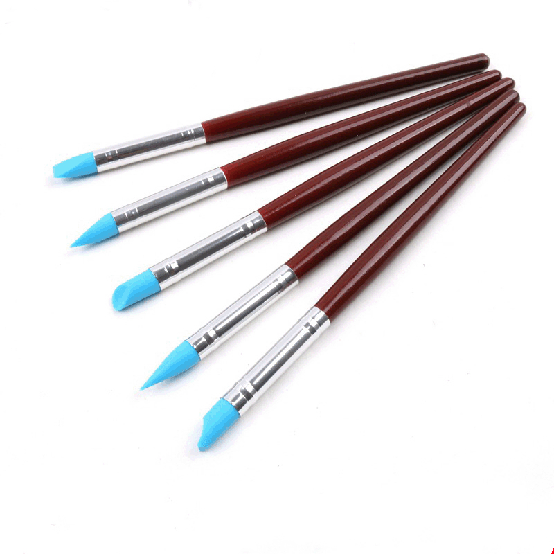 5 pçs pincéis de pintura de ponta de silicone de borracha para pintura a óleo em aquarela moldar ferramenta de escultura ferramentas de argila