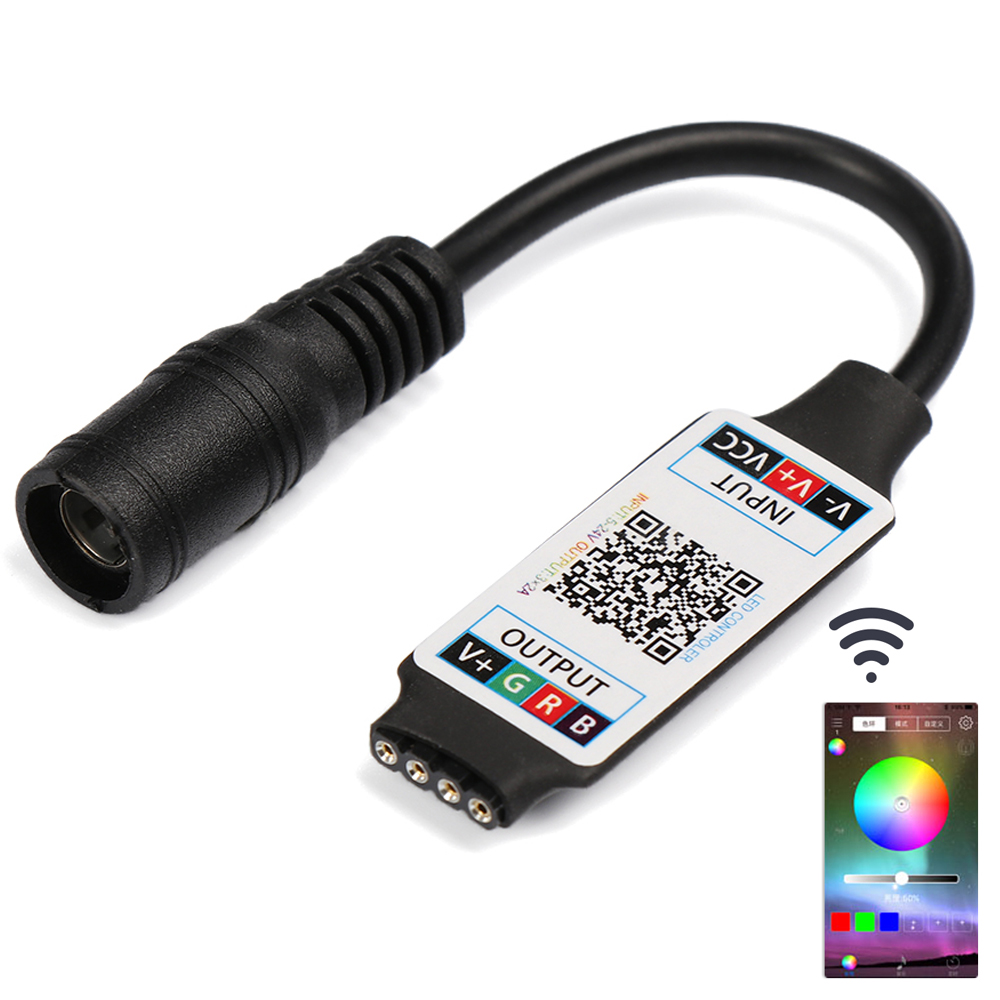 Mini tira de luces LED con Bluetooth, controlador de luz RGB, inalámbrico, Control de teléfono inteligente, cc 5-24V 6A para RGB 3528 5050, accesorios diarios