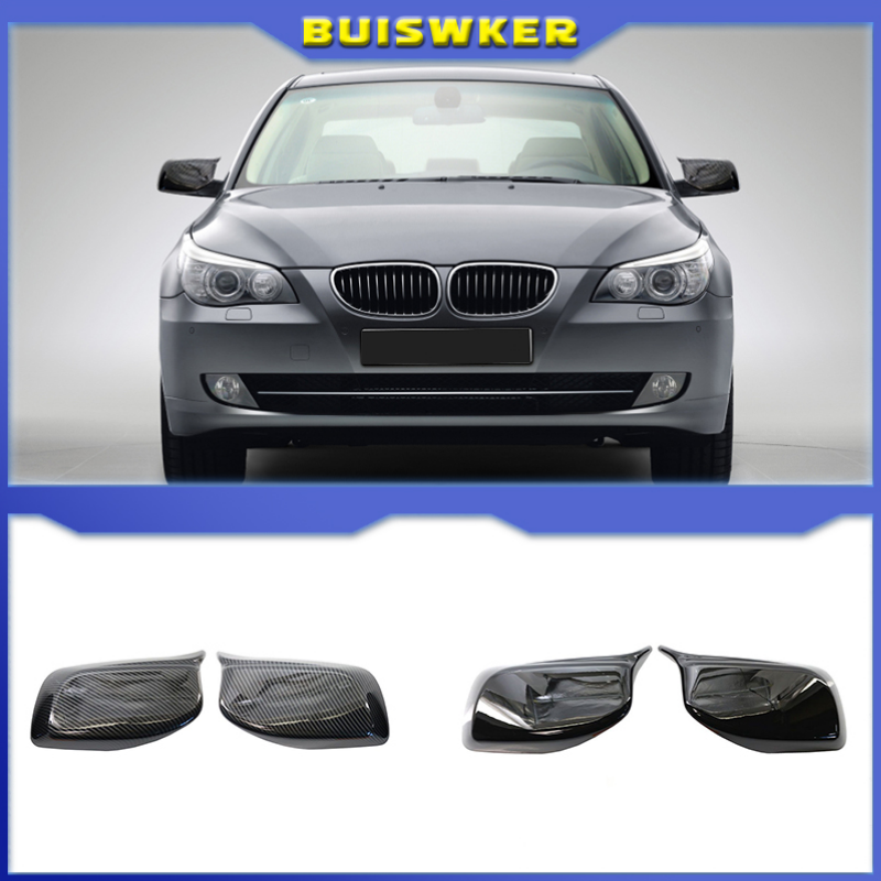 Osłona lusterka wstecznego z włókna węglowego / czarna do BMW serii 5 E60 E61 E63 E64 2004-2008 520i 525i 528i 528xi 530i