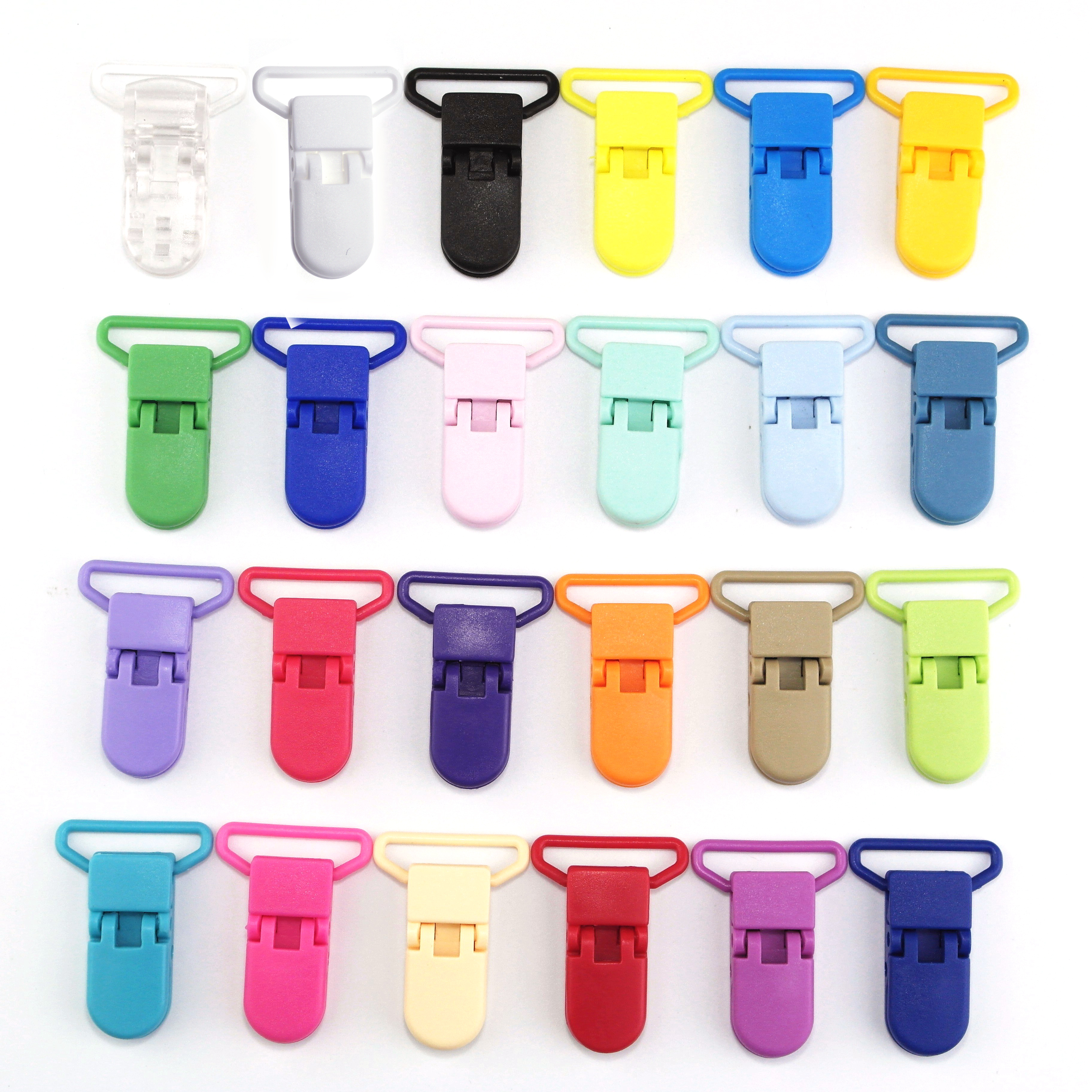 200 pièces 25MM Sutoyuen Clips en plastique en forme de D pour sucettes de bébé, attaches pour jouets et chaînes de sucettes