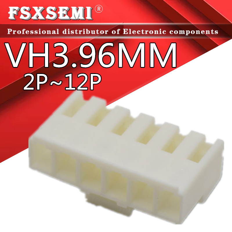 20 Buah/Lot VH3.96mm Cangkang Plastik/Kerangka VH-Y 2P/3P/4P/5P/6P/7P/8P/9P/10P/11P/12P VH 3.96 Konektor Putih 3.96Mm Pitch