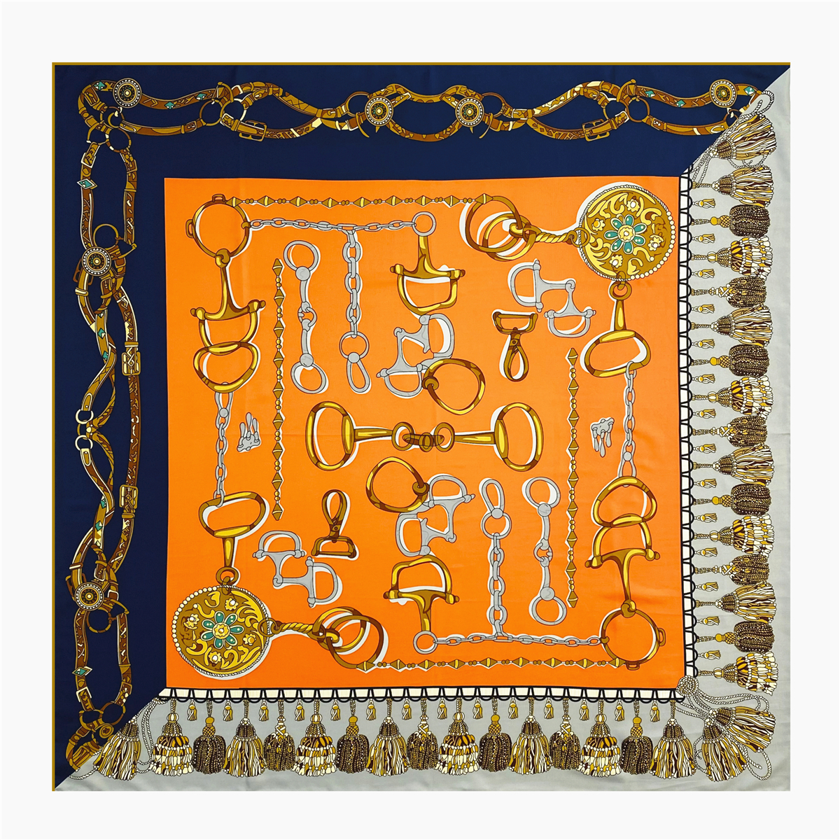 90Cm Mewah Tali Jumbai Twill 100% Sutra Syal Merek Jilbab Syal Desain Baru Tangan Digulung Tepi Foulard Syal Persegi wanita Selendang