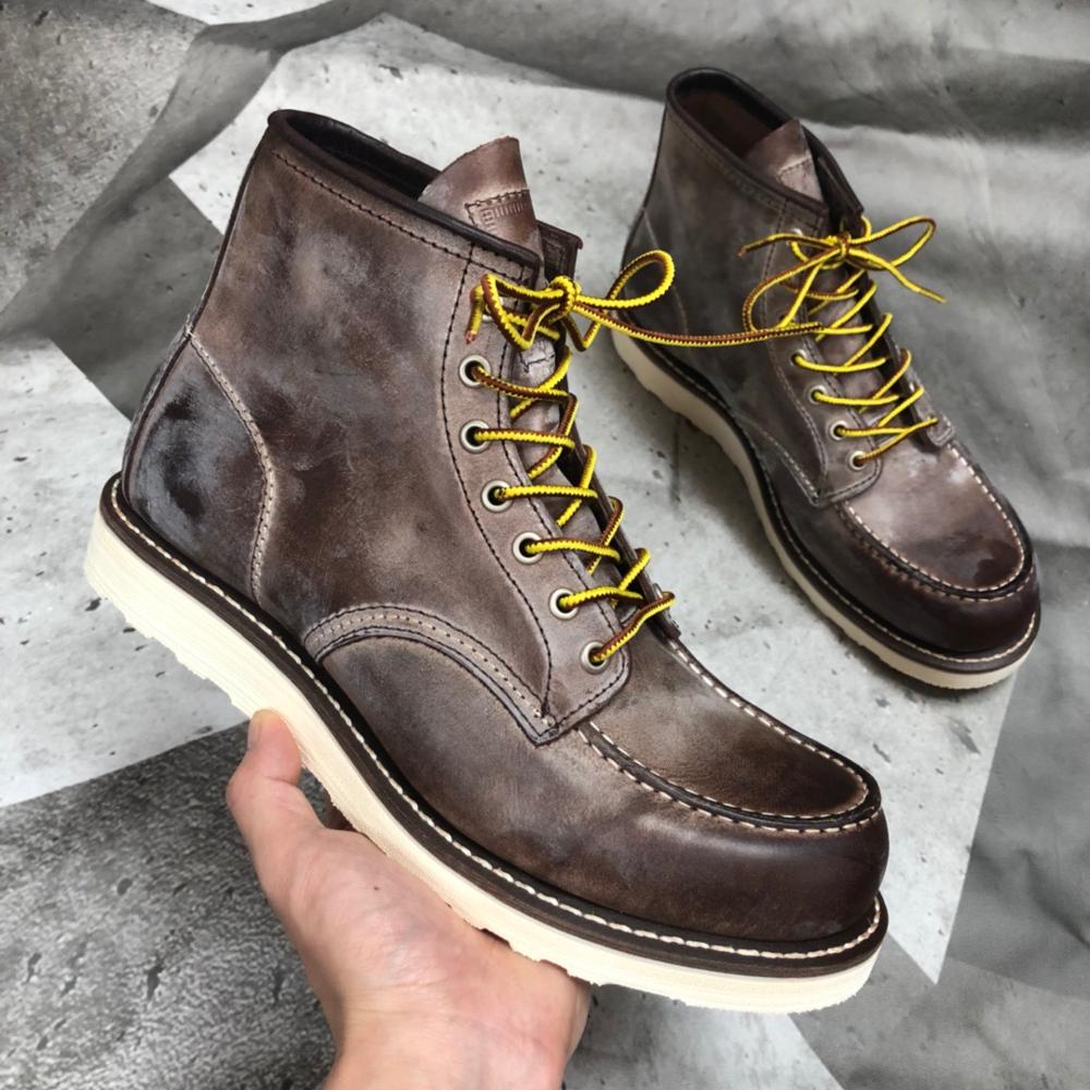 YQ875 Rock Can Roll Size 35-52 stivali da motociclista con saldatura Goodyear durevoli fatti a mano in vera pelle di mucca italiana di qualità eccellente