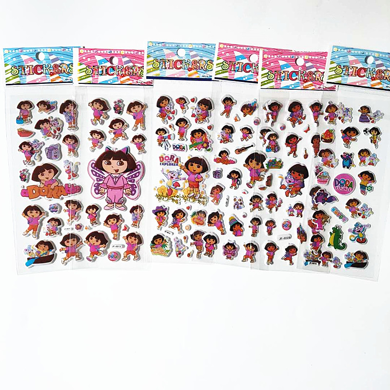 6 Tờ Nóng 3D Dora The Khám Phá Xe Ô Tô Hoạt Hình DIY Dán Cho Trẻ Em Đồ Chơi Giáo Dục Sinh Nhật Tặng Sổ Tay Thẻ Decors