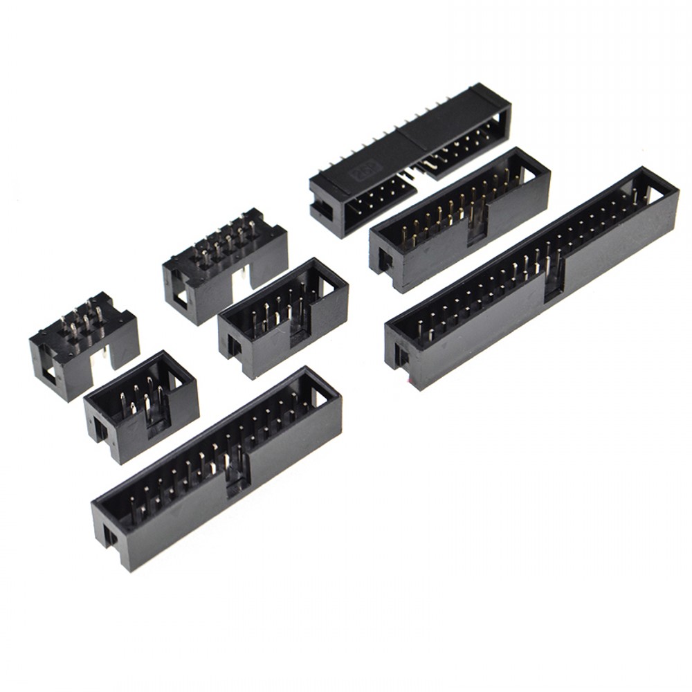 100 stücke Dip 6/10/20/26/34/40 PIN 2,54 MM pitch MÄNNLICHEN BUCHSE gerade idc box sockel PCB STECKER ZWEIREIHIG 10P/20P/50P DC3 HEADE