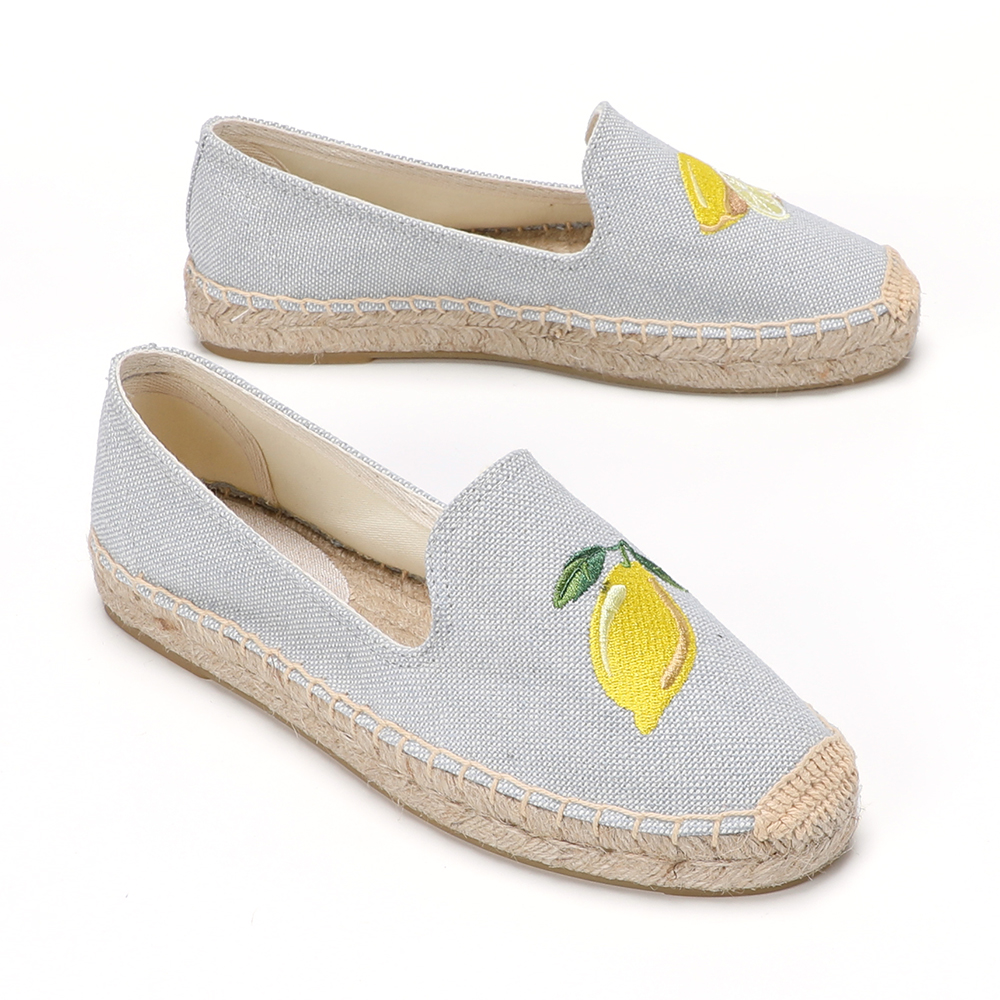 Nowe Damskie Buty Casual Sapatos Tienda Soludos Szare Sandały na Platformie Espadryle z Zakrytymi Palcami