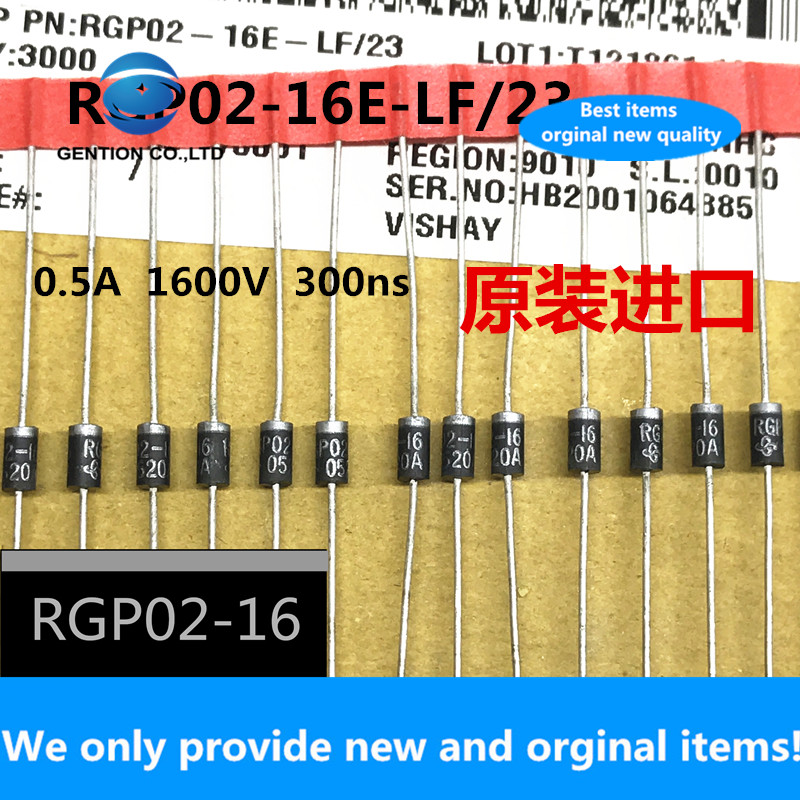 20Pcs 100% Nieuwe Originele RGP02-16E-LF/23 RGP02-16 Whiskey 0.5A 1600V In-Line Diode 300ns
