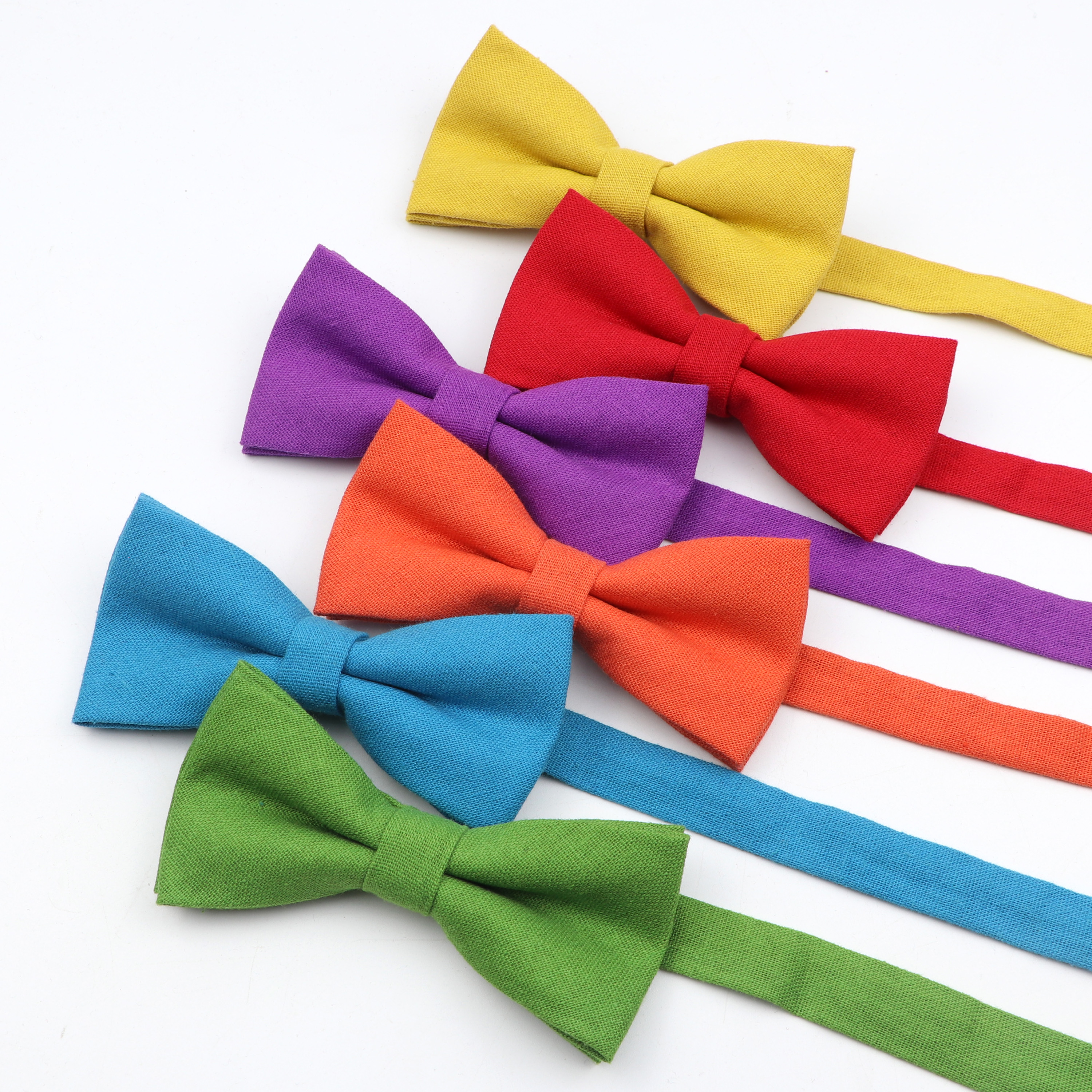 Kleurrijke heren linnen vlinderdas effen kleur klassieke gladde flexibele vlinderdas smoking vlinder bruiloft diner cadeau accessoire