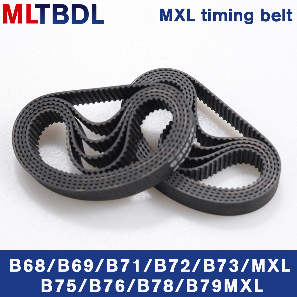 Correa de distribución MXL B68, B69, B71, B72, B73, B75, B76, B78, B79, ancho 6/10mm, correa síncrona de goma de bucle cerrado 54MXL 58mxl 60mxl, 5/10 Uds.