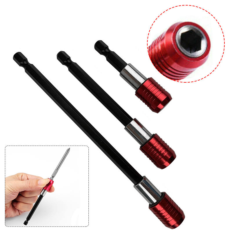 Kit di barre di prolunga per presa di bloccaggio a sgancio rapido da 60mm/100mm/150mm punte per trapano con supporto per codolo esagonale da 1/4 pollici