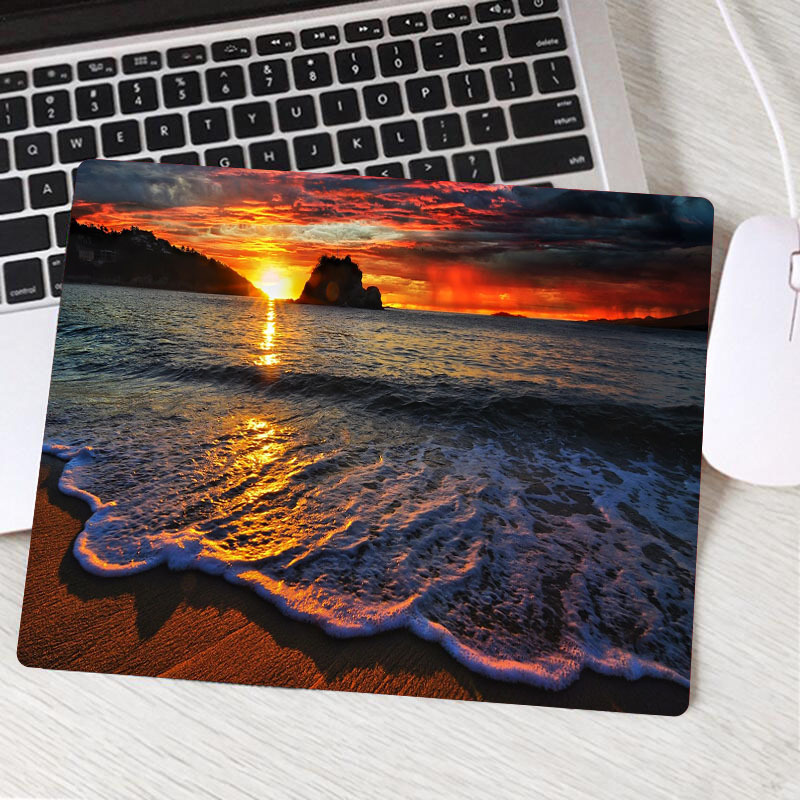 Tapis de souris antidérapant en caoutchouc naturel, vagues de plage, paysage de palmier, pour ordinateur, joli Gamer, décoration de bureau, nouvelle collection
