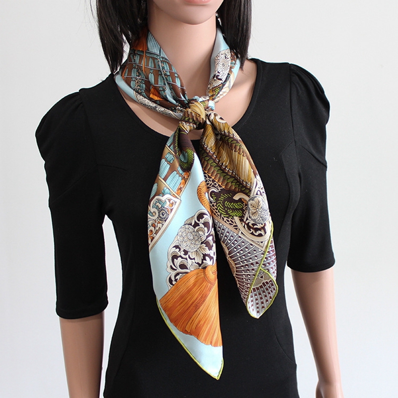 Klasyczny nadruk wojownika 100% jedwabny szalik okłady apaszka Foulard 35 "x 35"