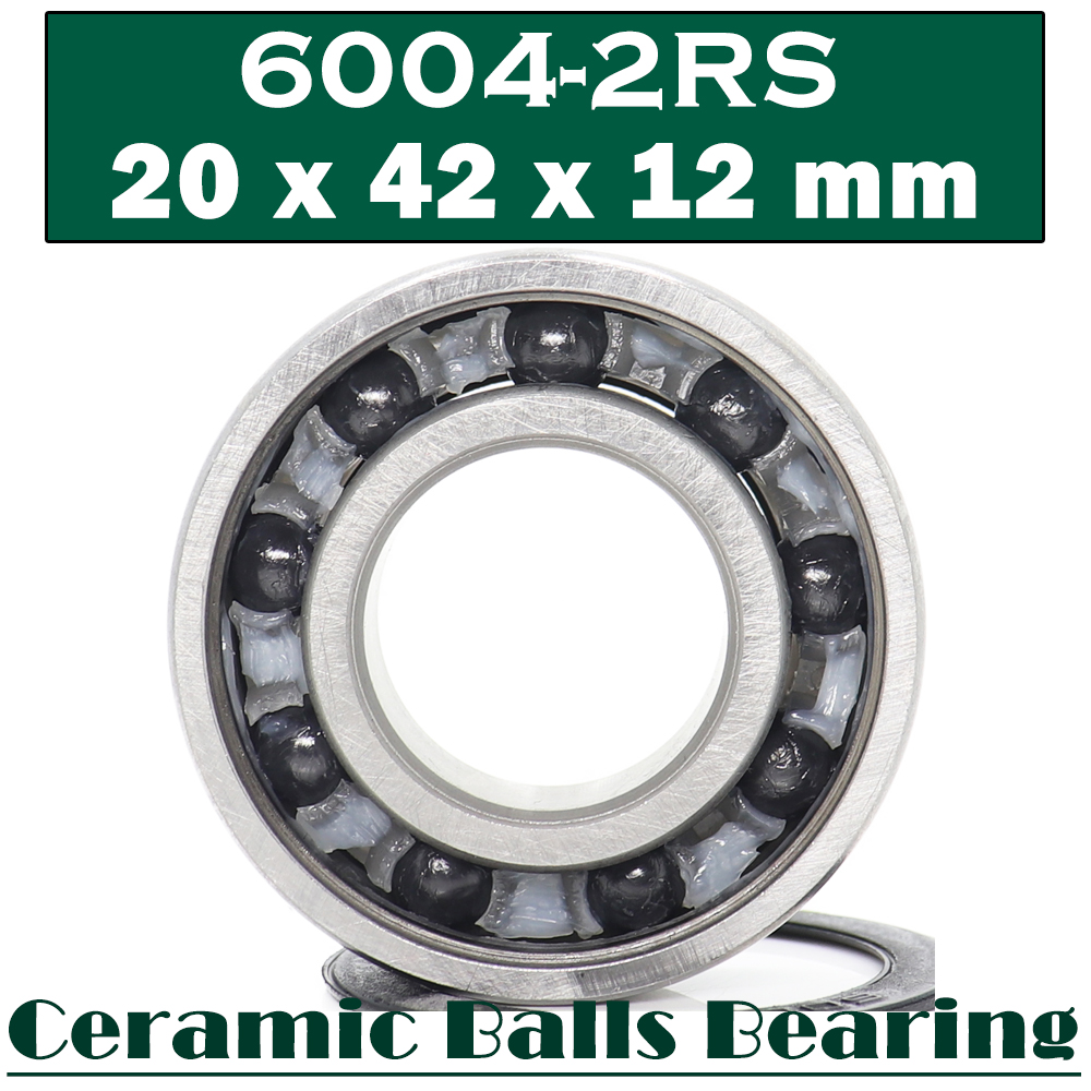6004 Bantalan Keramik Hibrida 20*42*12 Mm (1 Buah) Suku Cadang Braket Bawah Sepeda 6004RS Si3N4 Bantalan Bola