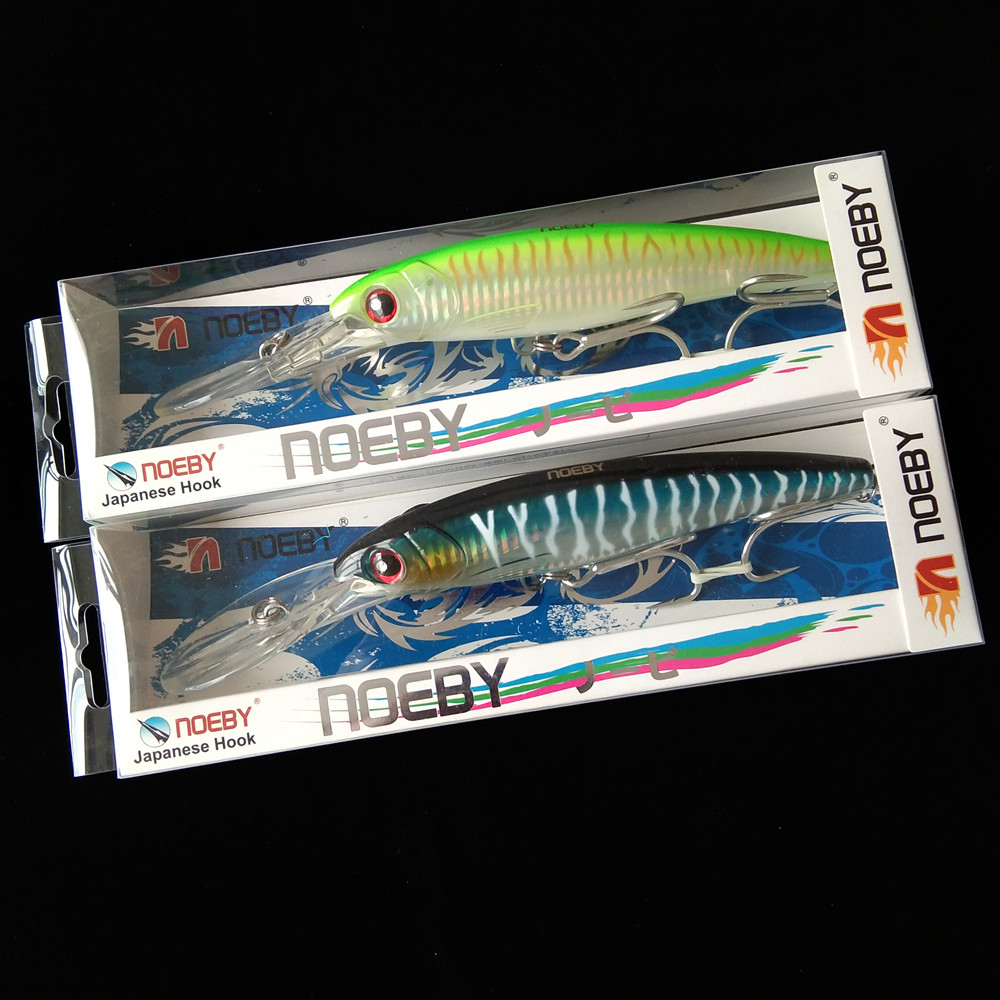 NOEBY 2 STKS 16 cm 74.7g 12 cm 30g 14 cm 50g Trolling Vissen Lokken Wobbler Minnow Goederen Harde Aas Visgerei Langzaam Zinkende Feeders