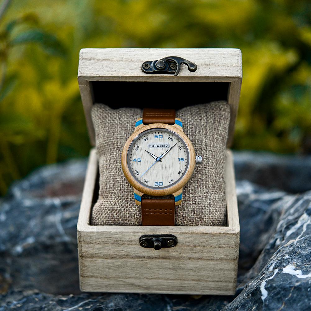 Casal relógio bobo bird de madeira simples moda couro relógio de pulso masculino e feminino personalidade grande presente reloj luminoso