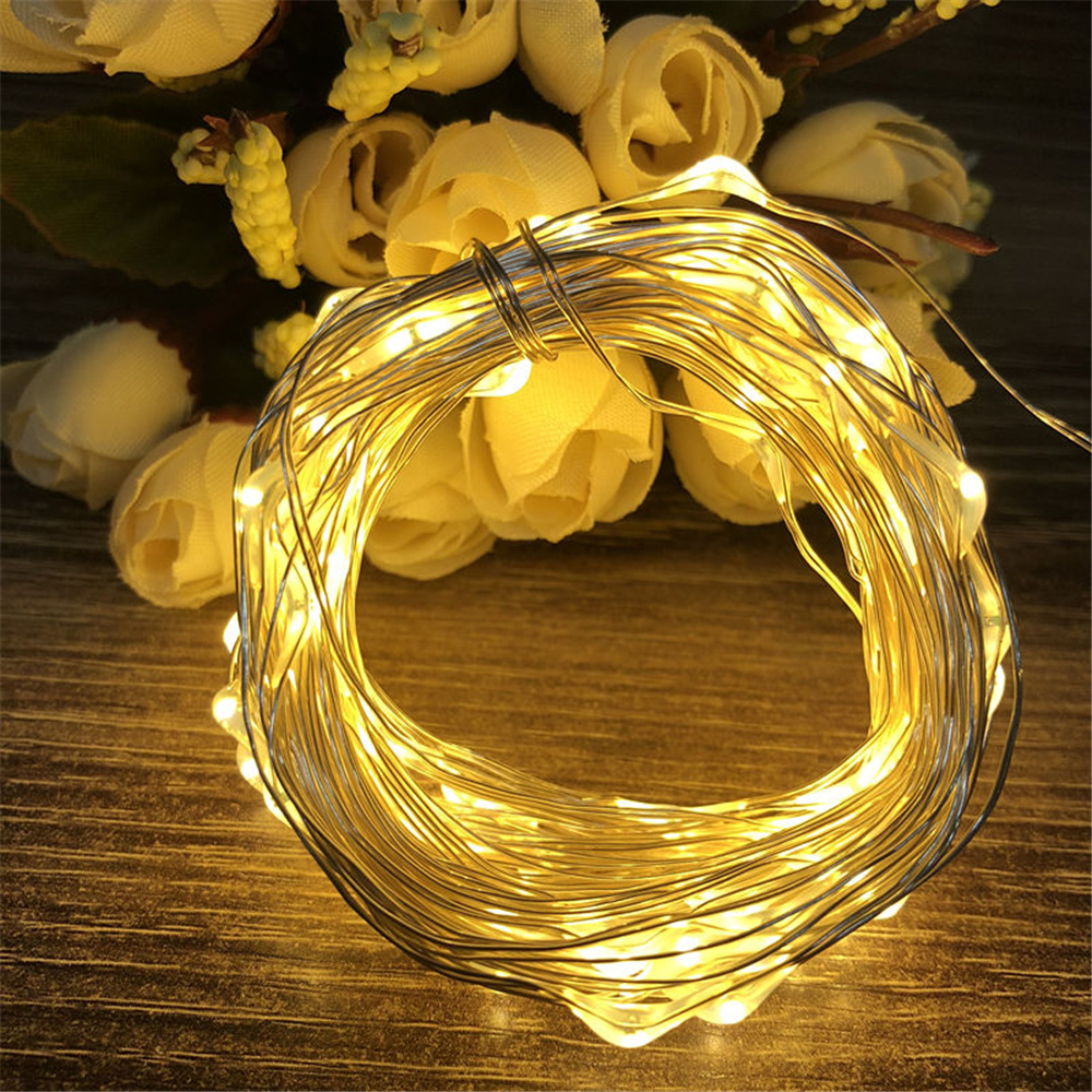 Guirnalda de luces LED Mini luces de hadas impermeables para Navidad, vacaciones, fiesta, jardín, dormitorio, decoración de boda, lámpara interior al aire libre