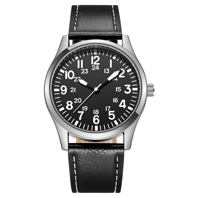 Colección piloto inspirada en aviación, 42 mm, fácil lectura, movimiento japonés, pantalla 24H