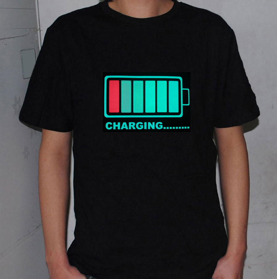 Vrouwen T-shirts Led Sound Control Flicker Tshirt Mode Draadloze Elektrische Lichtgevende Shiny T-shirts Party Disco Mannen T Shirts