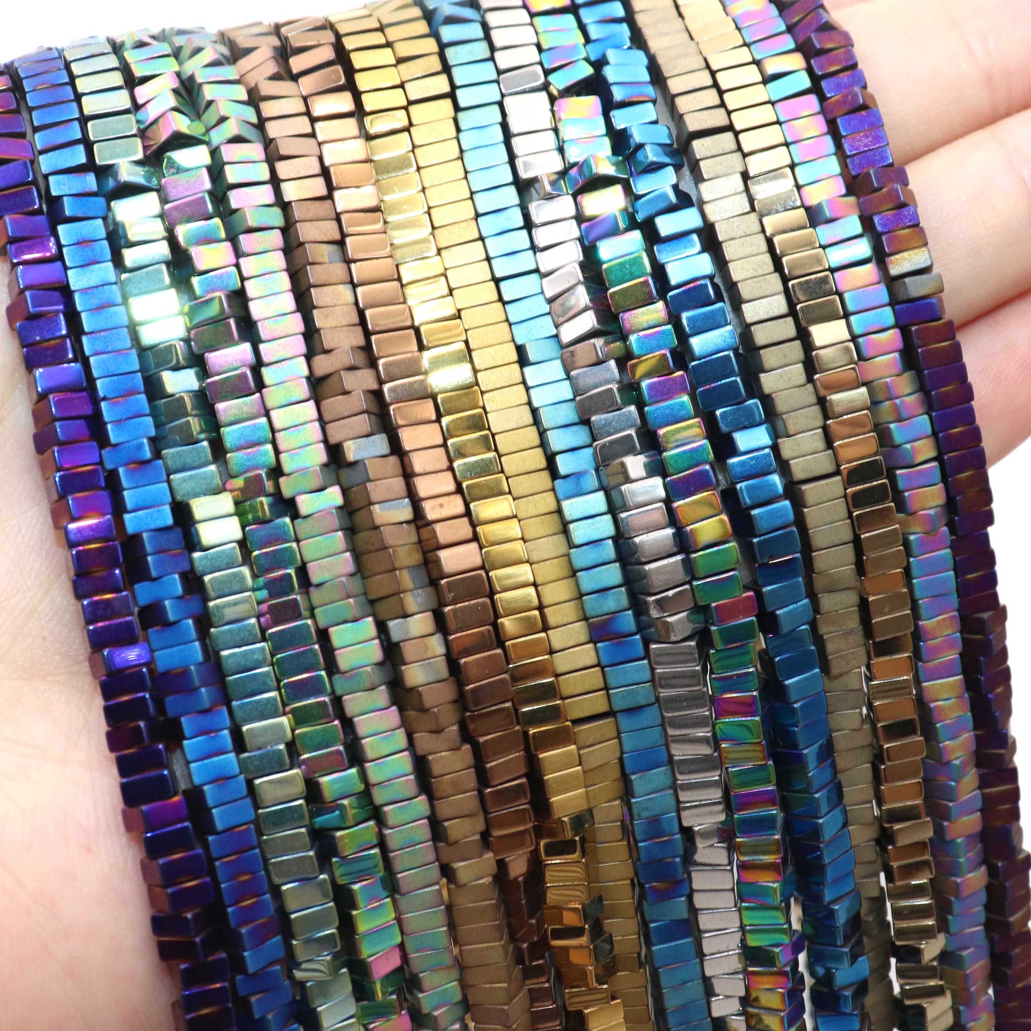 1 2 3 4 6mm perline distanziate allentate colorate in pietra di ematite naturale colorata per gioielli che fanno accessori collana braccialetto fai da te