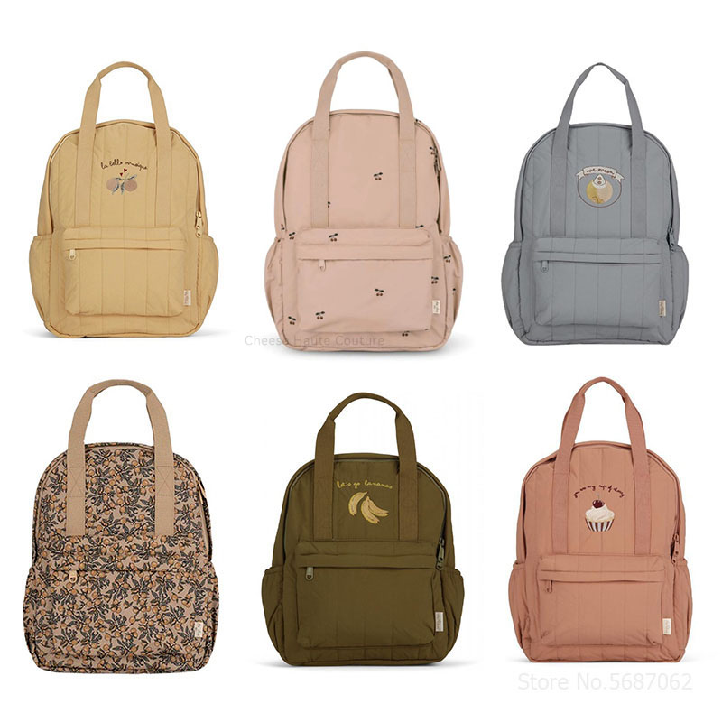 KS-mochila de bebé para padres e hijos, Bolsa Escolar para guardería, bolsas de viaje de marca, mamá, cereza, limón, almacenamiento para niños y niñas
