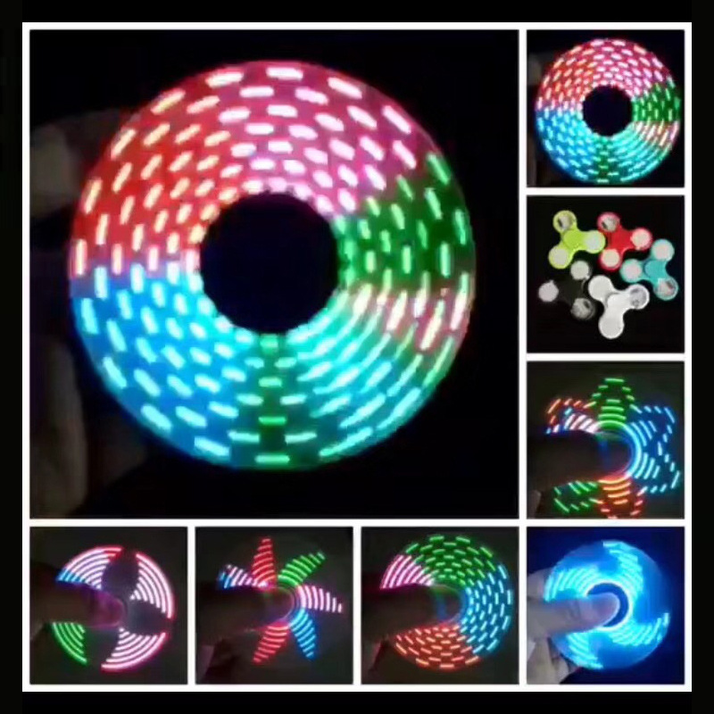 Spinner LED Luminoso de ABS, Juguetes Antiestrés EDC que Brillan en la Oscuridad, Giroscopio Cinético para Niños