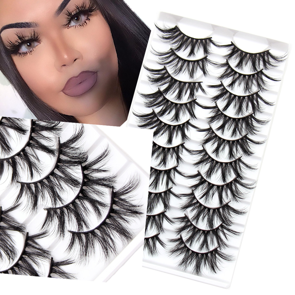 Wimpern 5/10/16 Paar 3D Faux Nerz Wimpern Natürliche Falsche Wimpern Wiederverwendbare Dramatische Volumen Wimpern Make-Up Wimpern Verlängerung