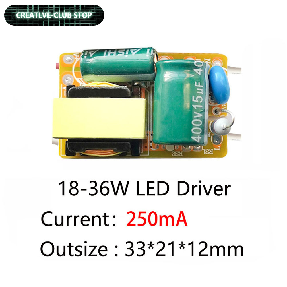 8W 18W 50W 250mA trafo lampu LED arus konstan Driver AC175-265V adaptor daya untuk bohlam LED DIY